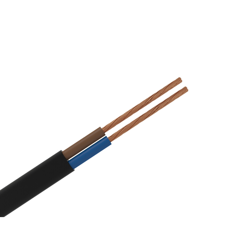 3-adrig 3x1.5 Stromkabel Elektrokabel H05VV-F Schwarz 1 meter